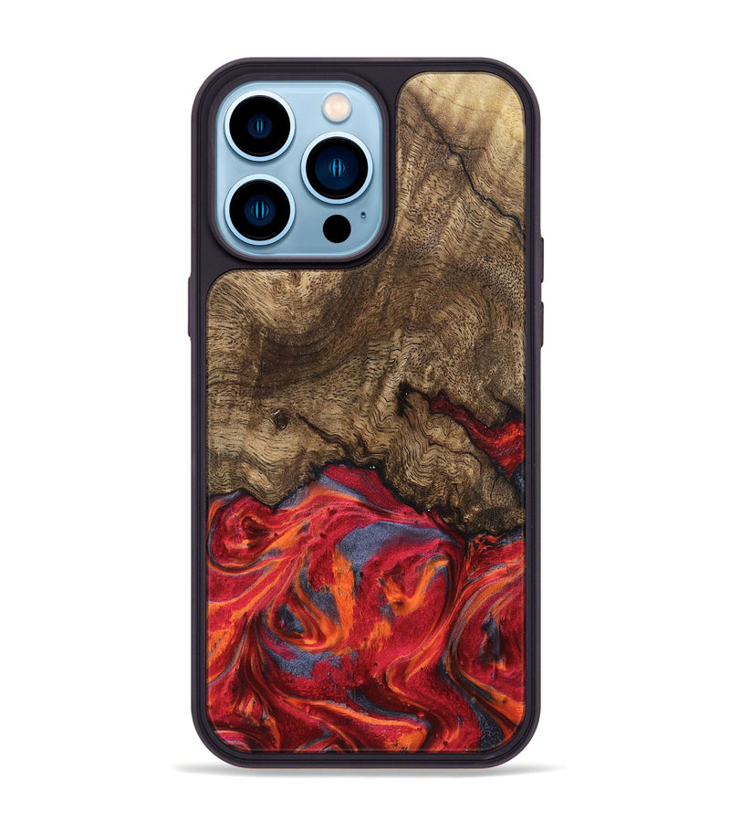 iPhone 14 Pro Max Wood Phone Case - Devonte (Red, 819361)