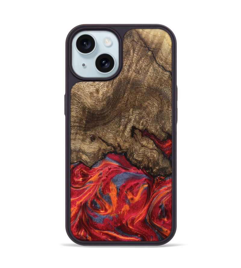 iPhone 15 Wood Phone Case - Devonte (Red, 819361)