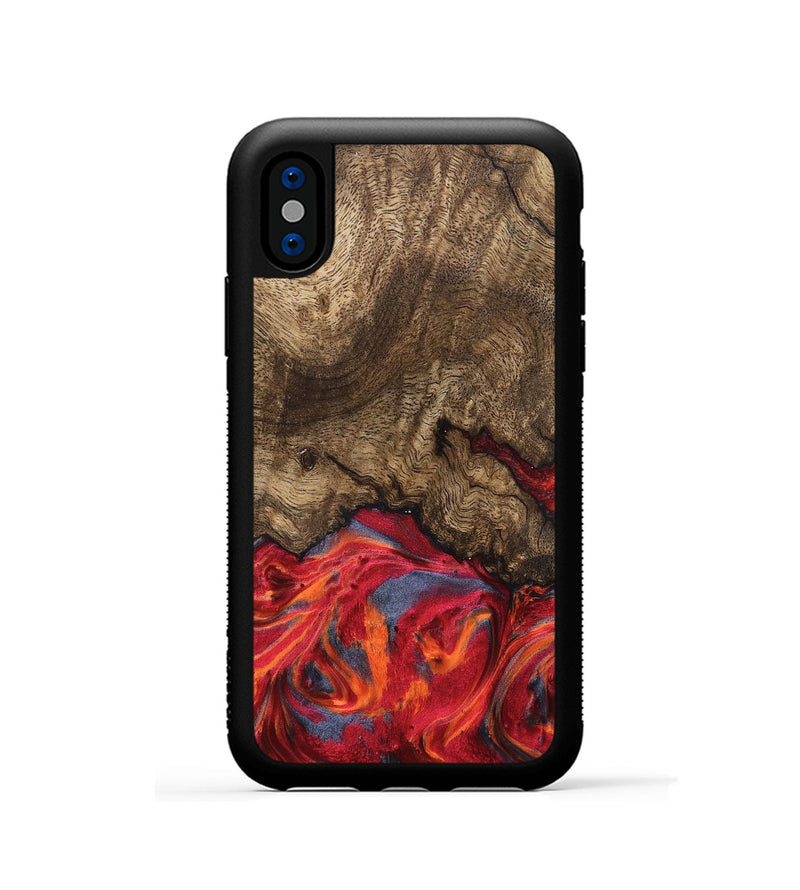 iPhone Xs Wood Phone Case - Devonte (Red, 819361)