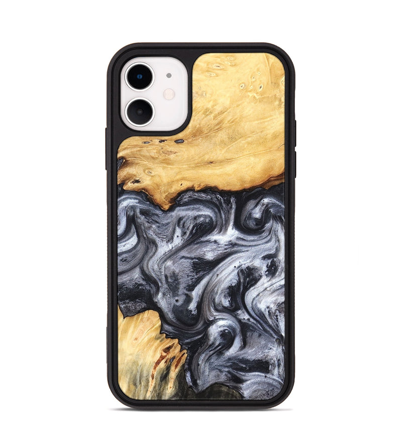 iPhone 11 Wood Phone Case - Coral (Black & White, 819363)