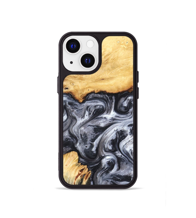 iPhone 13 mini Wood Phone Case - Coral (Black & White, 819363)