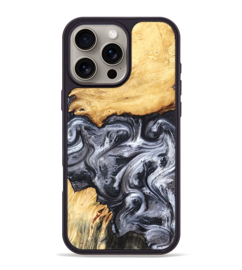 iPhone 16 Pro Max Wood Phone Case - Coral (Black & White, 819363)