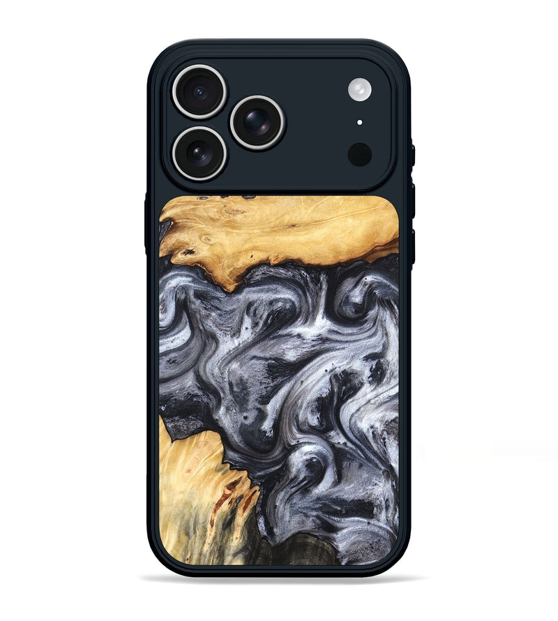 iPhone 17 Pro Max Wood Phone Case - Coral (Black & White, 819363)
