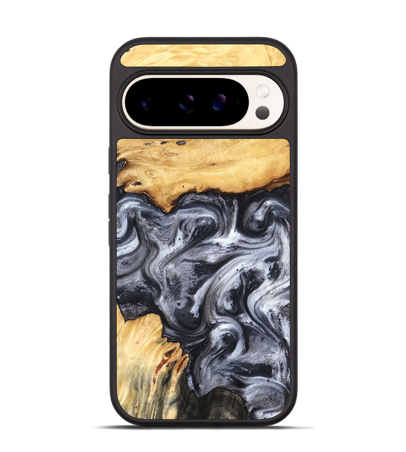 Pixel 9 Wood Phone Case - Coral (Black & White, 819363)