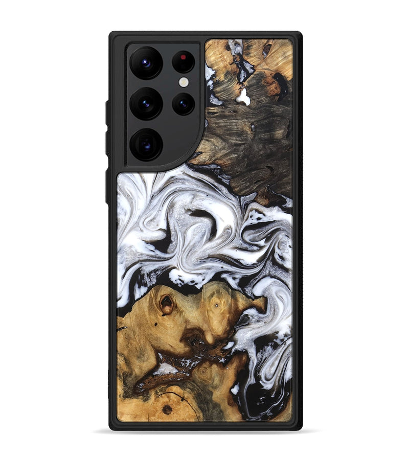 Galaxy S22 Ultra Wood Phone Case - Libbie (Black & White, 819364)