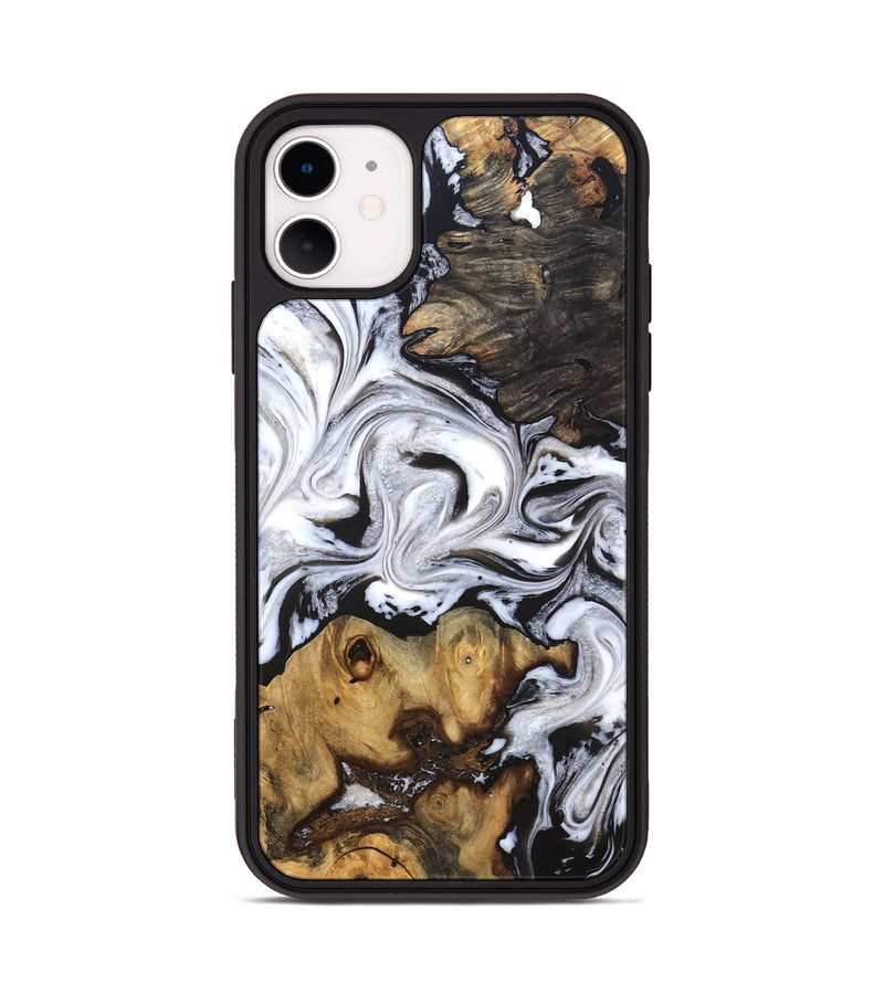 iPhone 11 Wood Phone Case - Libbie (Black & White, 819364)