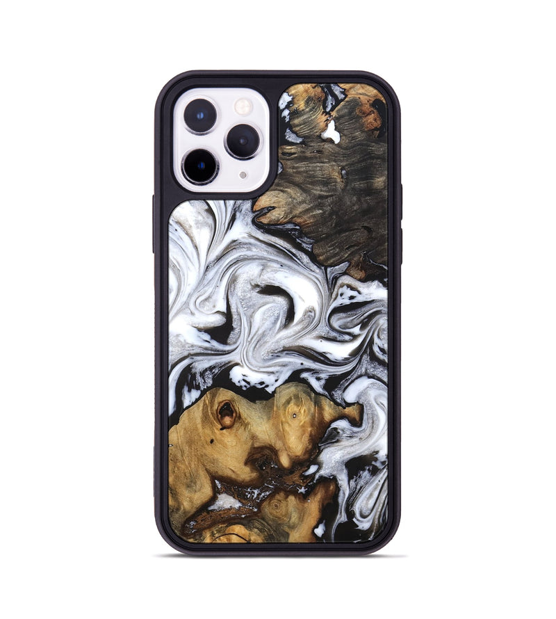 iPhone 11 Pro Wood Phone Case - Libbie (Black & White, 819364)