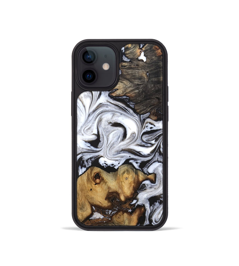 iPhone 12 mini Wood Phone Case - Libbie (Black & White, 819364)