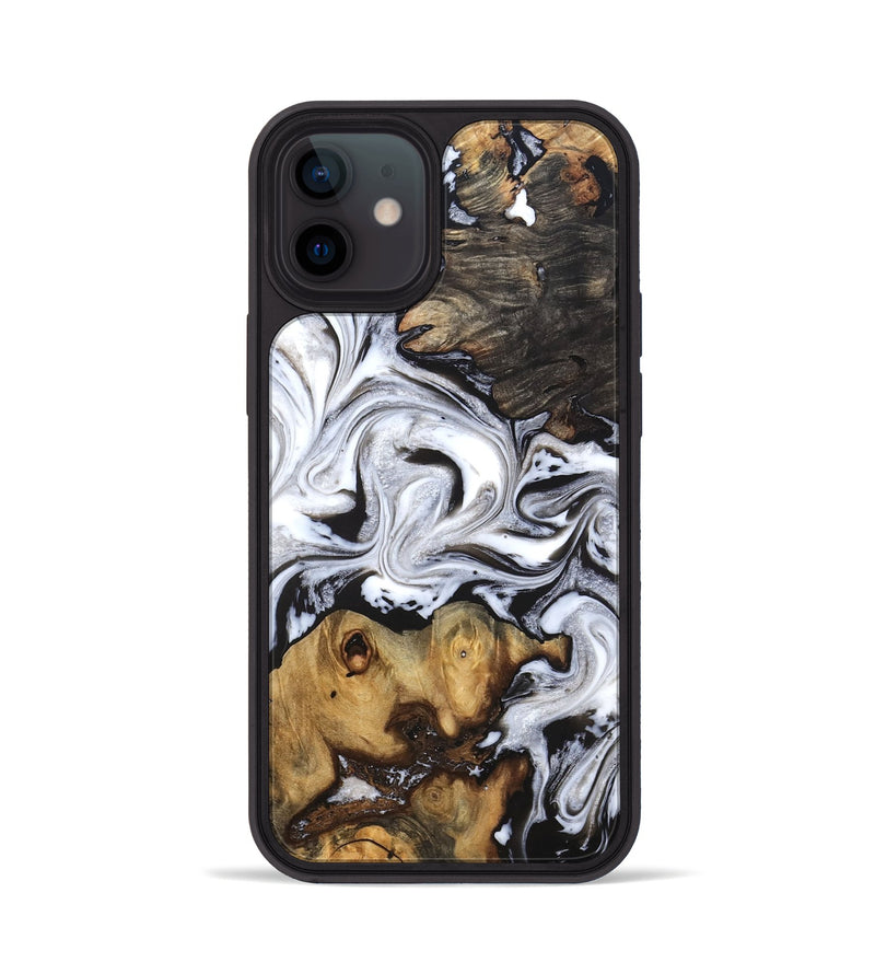 iPhone 12 Wood Phone Case - Libbie (Black & White, 819364)