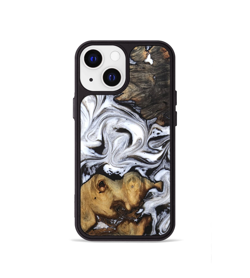 iPhone 13 mini Wood Phone Case - Libbie (Black & White, 819364)