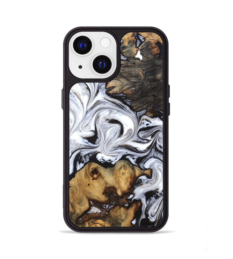 iPhone 13 Wood Phone Case - Libbie (Black & White, 819364)