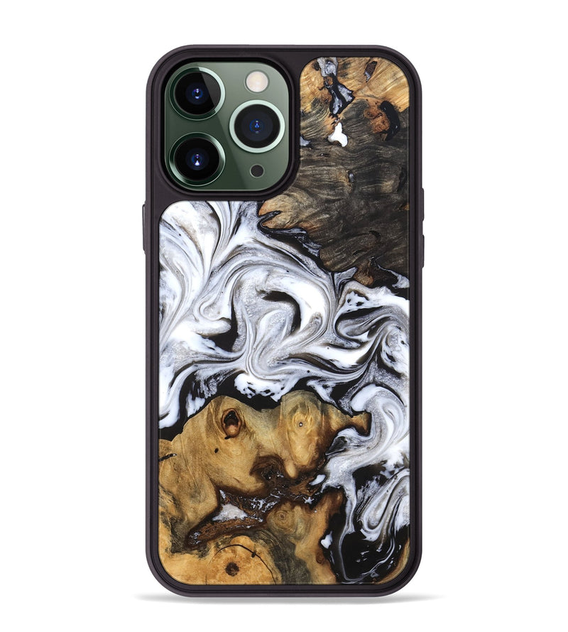iPhone 13 Pro Max Wood Phone Case - Libbie (Black & White, 819364)