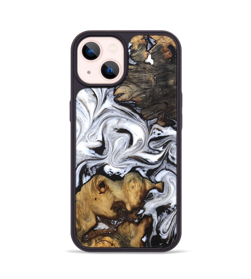 iPhone 14 Wood Phone Case - Libbie (Black & White, 819364)