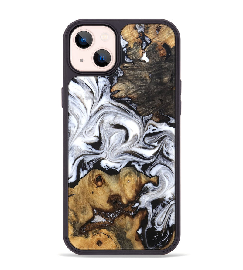 iPhone 14 Plus Wood Phone Case - Libbie (Black & White, 819364)
