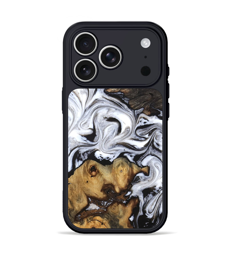 iPhone 17 Pro Wood Phone Case - Libbie (Black & White, 819364)