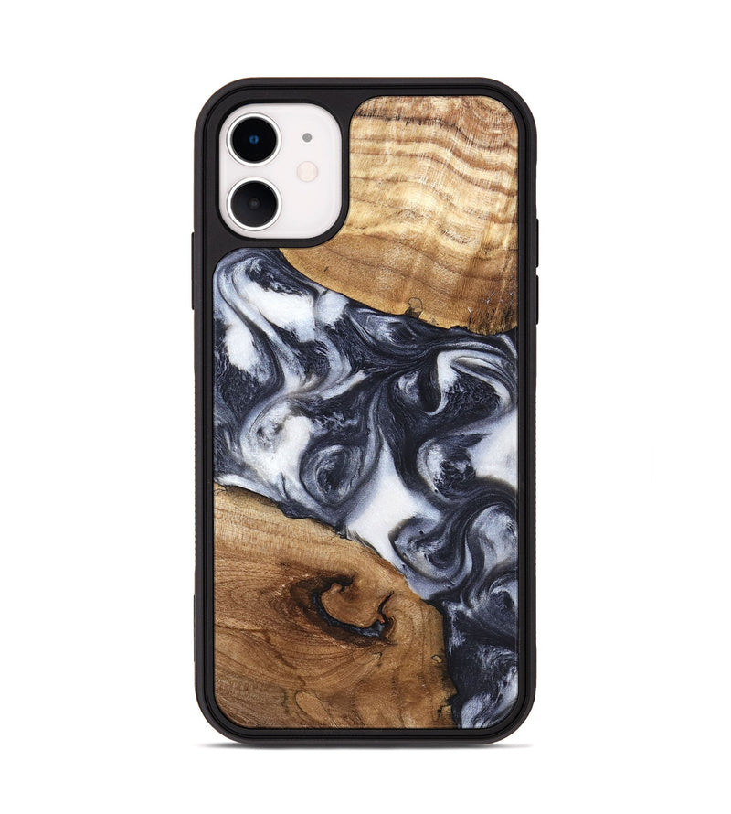 iPhone 11 Wood Phone Case - Anais (Black & White, 819365)