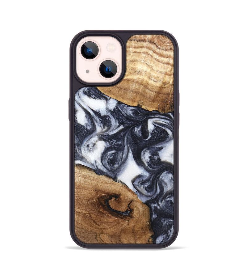 iPhone 14 Wood Phone Case - Anais (Black & White, 819365)