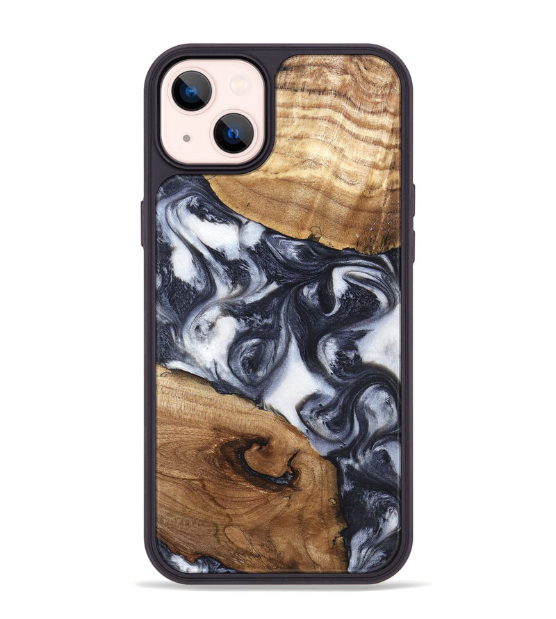 iPhone 14 Plus Wood Phone Case - Anais (Black & White, 819365)