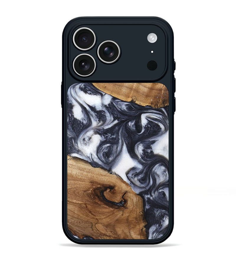 iPhone 17 Pro Max Wood Phone Case - Anais (Black & White, 819365)