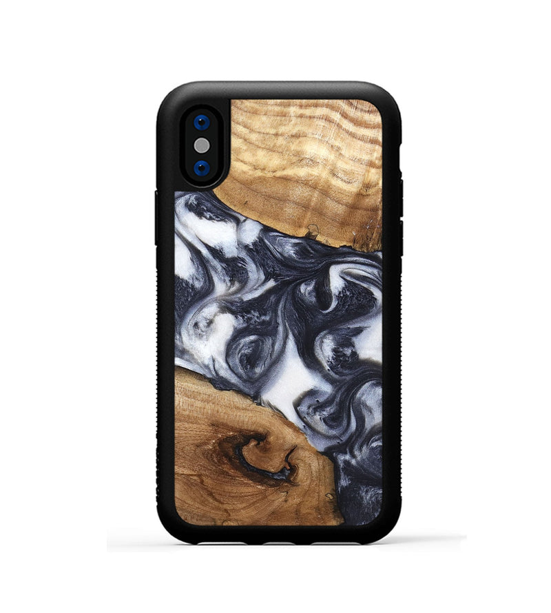iPhone Xs Wood Phone Case - Anais (Black & White, 819365)