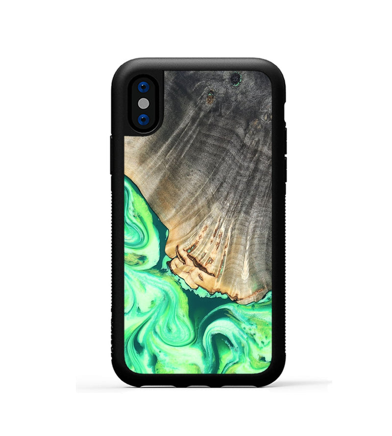 iPhone Xs Wood Phone Case - Hobart (Neon, 819366)