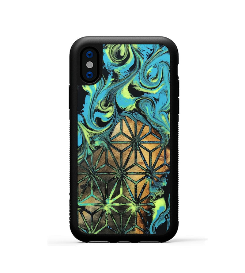 iPhone Xs Wood Phone Case - Verla (Neon, 819367)