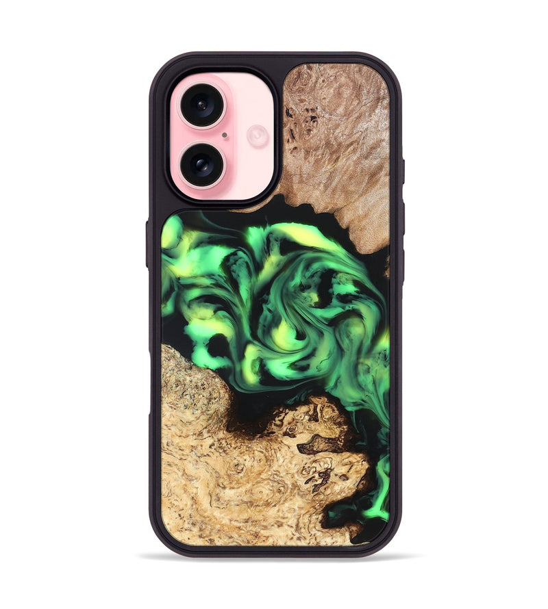 iPhone 16 Wood Phone Case - Burl (Neon, 819369)