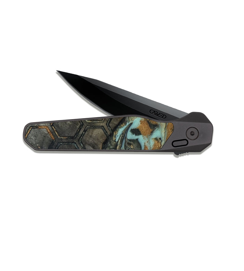 EDC Dark Slate Wood Pocket Knife - Dianna (Pattern, 819383)