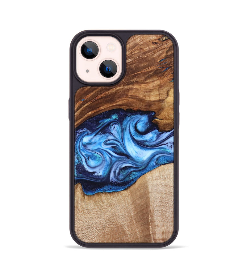 iPhone 14 Wood Phone Case - Rylan (Blue, 819385)