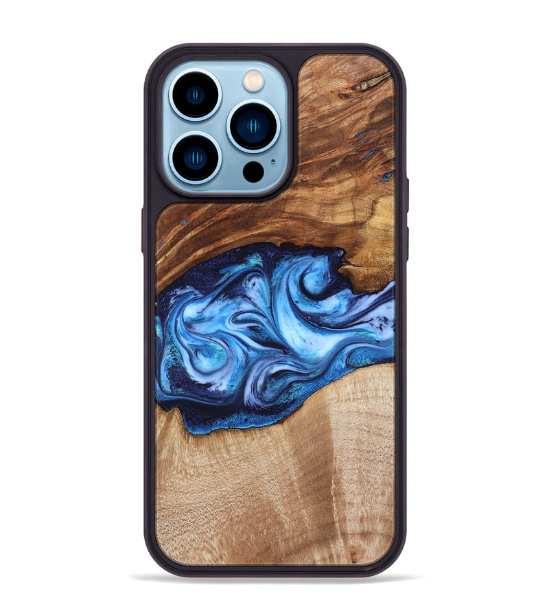 iPhone 14 Pro Max Wood Phone Case - Rylan (Blue, 819385)