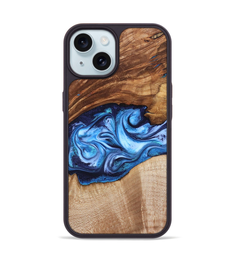 iPhone 15 Wood Phone Case - Rylan (Blue, 819385)