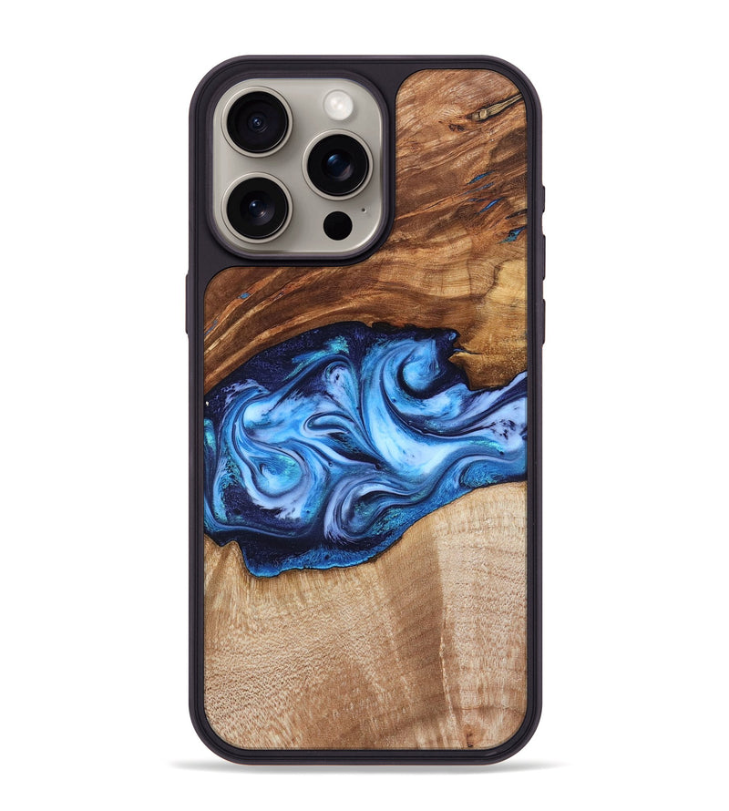iPhone 15 Pro Max Wood Phone Case - Rylan (Blue, 819385)