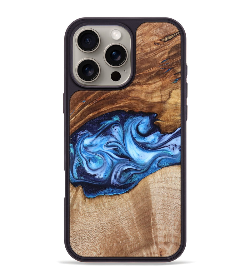 iPhone 16 Pro Max Wood Phone Case - Rylan (Blue, 819385)