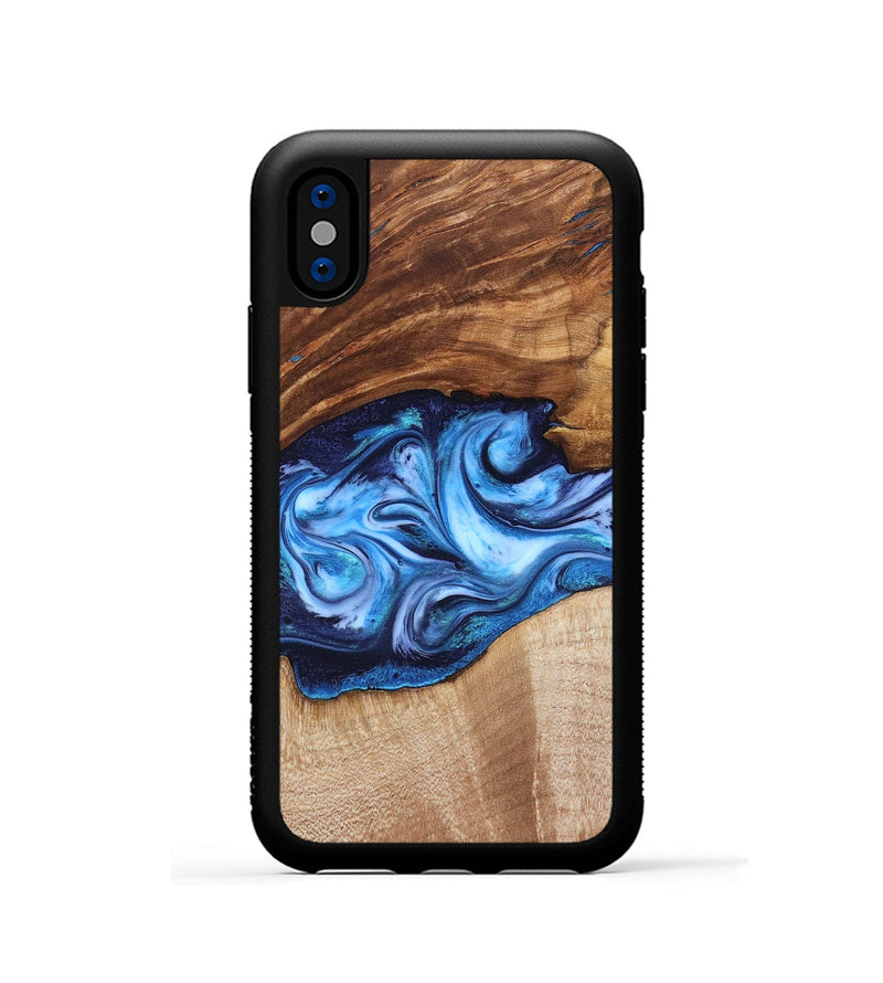 iPhone Xs Wood Phone Case - Rylan (Blue, 819385)