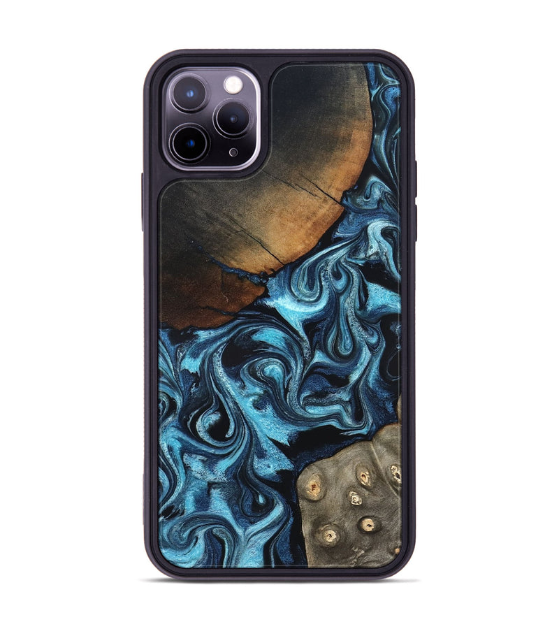 iPhone 11 Pro Max Wood Phone Case - Semaj (Blue, 819386)