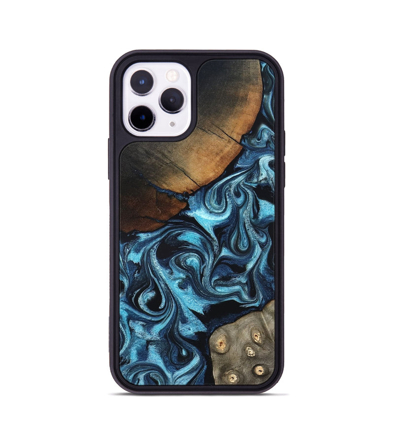 iPhone 11 Pro Wood Phone Case - Semaj (Blue, 819386)