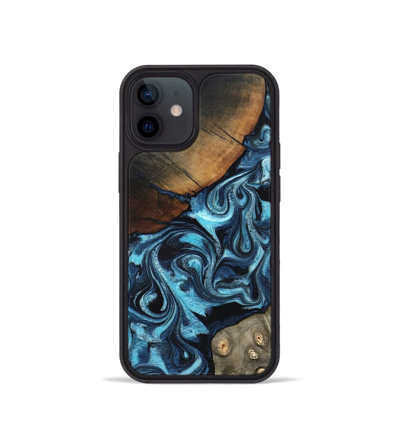 iPhone 12 mini Wood Phone Case - Semaj (Blue, 819386)