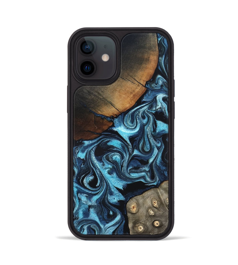 iPhone 12 Wood Phone Case - Semaj (Blue, 819386)