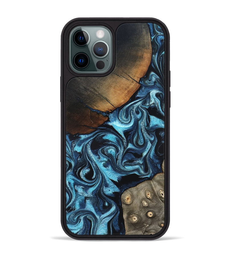 iPhone 12 Pro Max Wood Phone Case - Semaj (Blue, 819386)