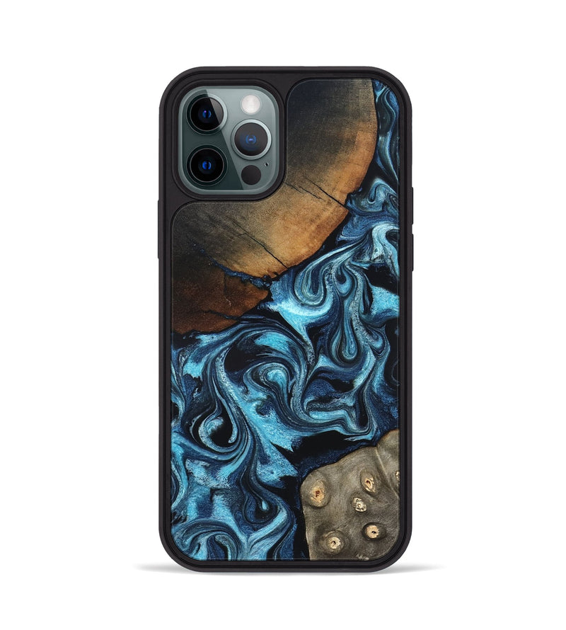 iPhone 12 Pro Wood Phone Case - Semaj (Blue, 819386)