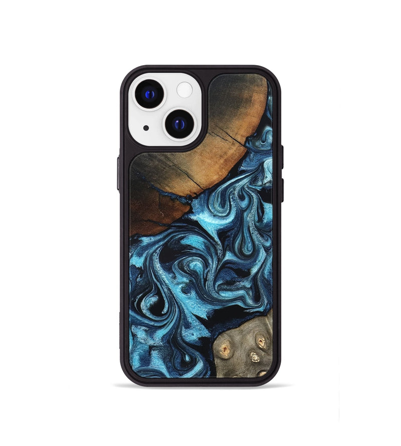 iPhone 13 mini Wood Phone Case - Semaj (Blue, 819386)