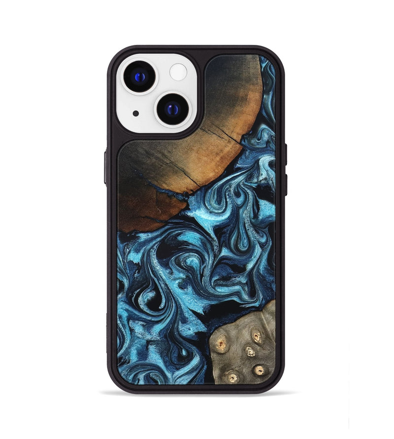 iPhone 13 Wood Phone Case - Semaj (Blue, 819386)