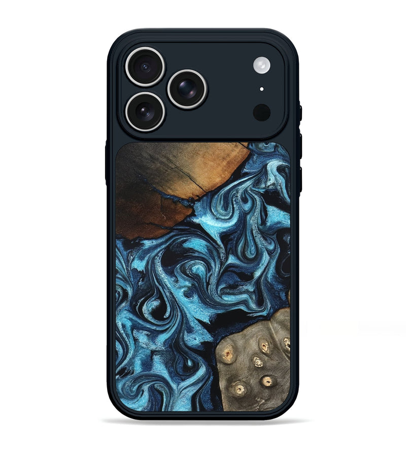 iPhone 17 Pro Max Wood Phone Case - Semaj (Blue, 819386)