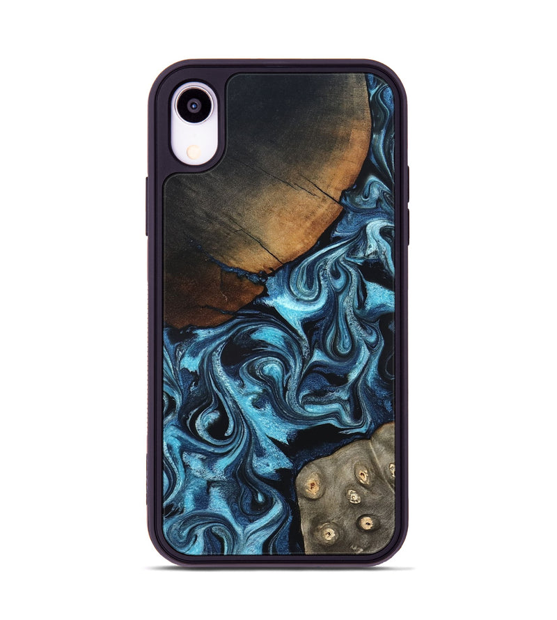iPhone Xr Wood Phone Case - Semaj (Blue, 819386)