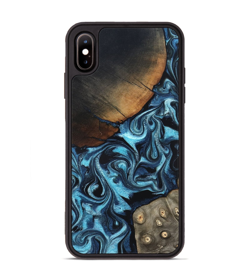 iPhone Xs Max Wood Phone Case - Semaj (Blue, 819386)