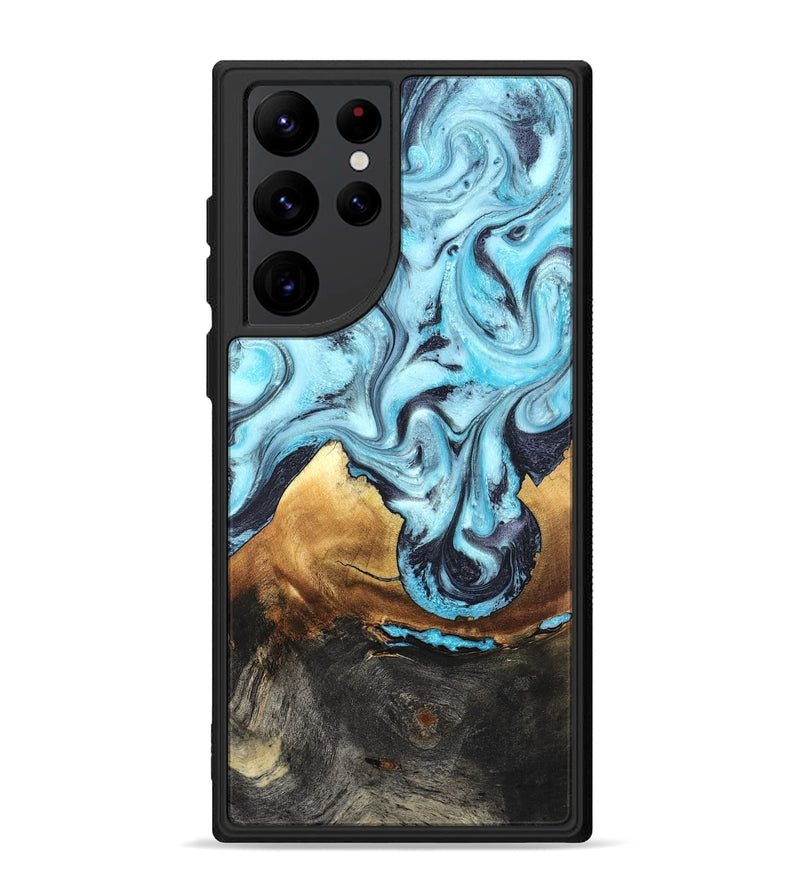 Galaxy S22 Ultra Wood Phone Case - Lanny (Blue, 819387)