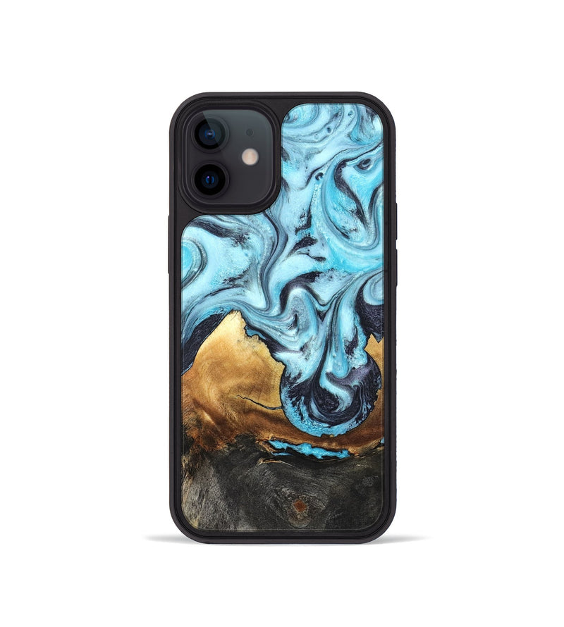 iPhone 12 mini Wood Phone Case - Lanny (Blue, 819387)