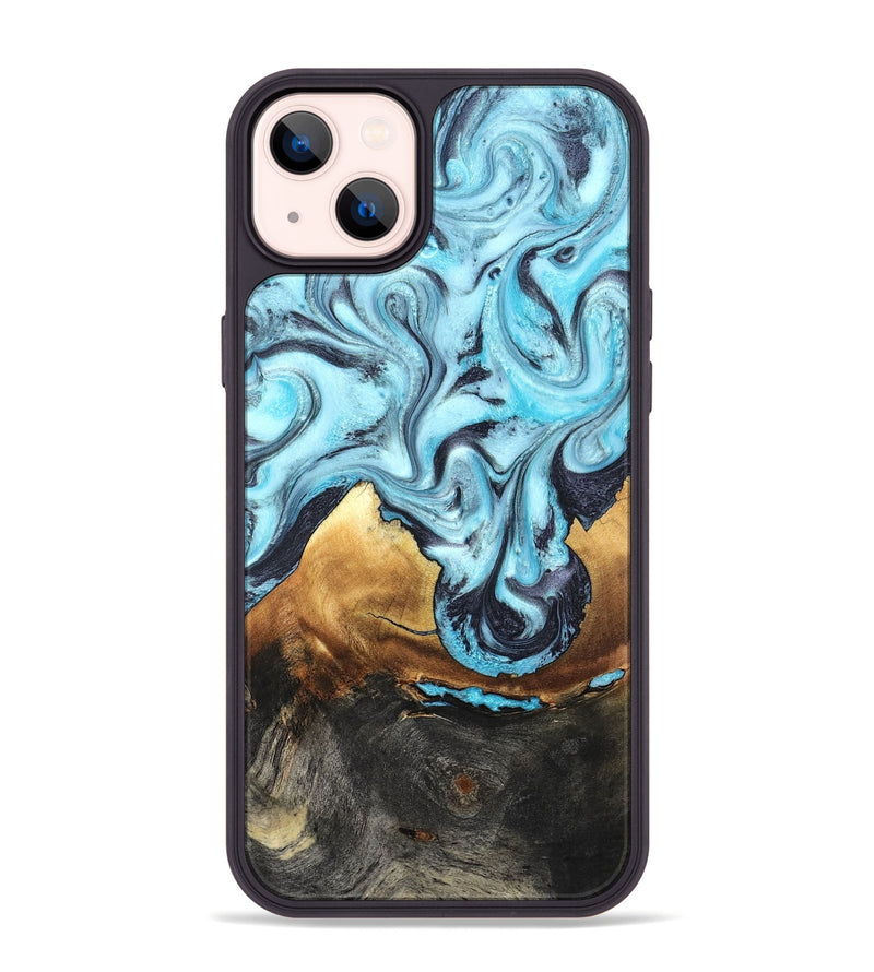 iPhone 14 Plus Wood Phone Case - Lanny (Blue, 819387)