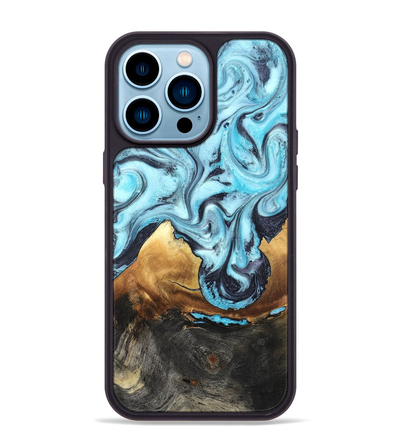 iPhone 14 Pro Max Wood Phone Case - Lanny (Blue, 819387)