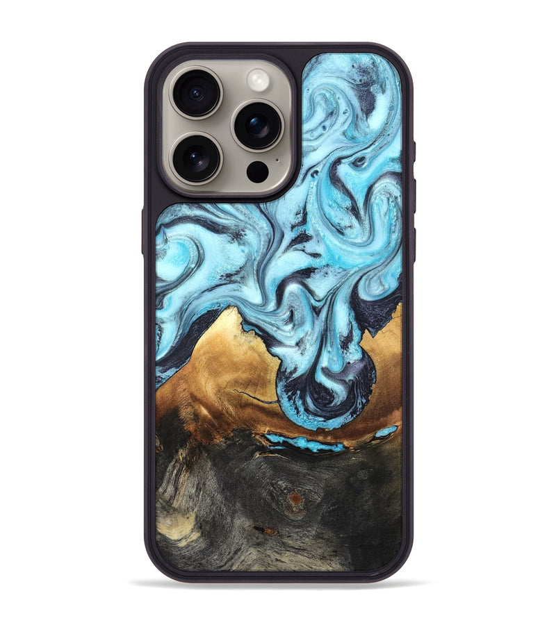 iPhone 15 Pro Max Wood Phone Case - Lanny (Blue, 819387)
